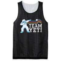 Dabbing Yeti Vintage Sunset Mountain Bigfoot Lover Team Yeti Mesh Reversible Basketball Jersey Tank