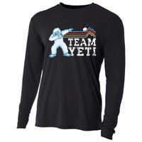 Dabbing Yeti Vintage Sunset Mountain Bigfoot Lover Team Yeti Cooling Performance Long Sleeve Crew