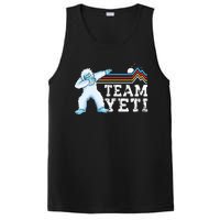 Dabbing Yeti Vintage Sunset Mountain Bigfoot Lover Team Yeti PosiCharge Competitor Tank