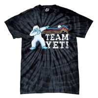 Dabbing Yeti Vintage Sunset Mountain Bigfoot Lover Team Yeti Tie-Dye T-Shirt