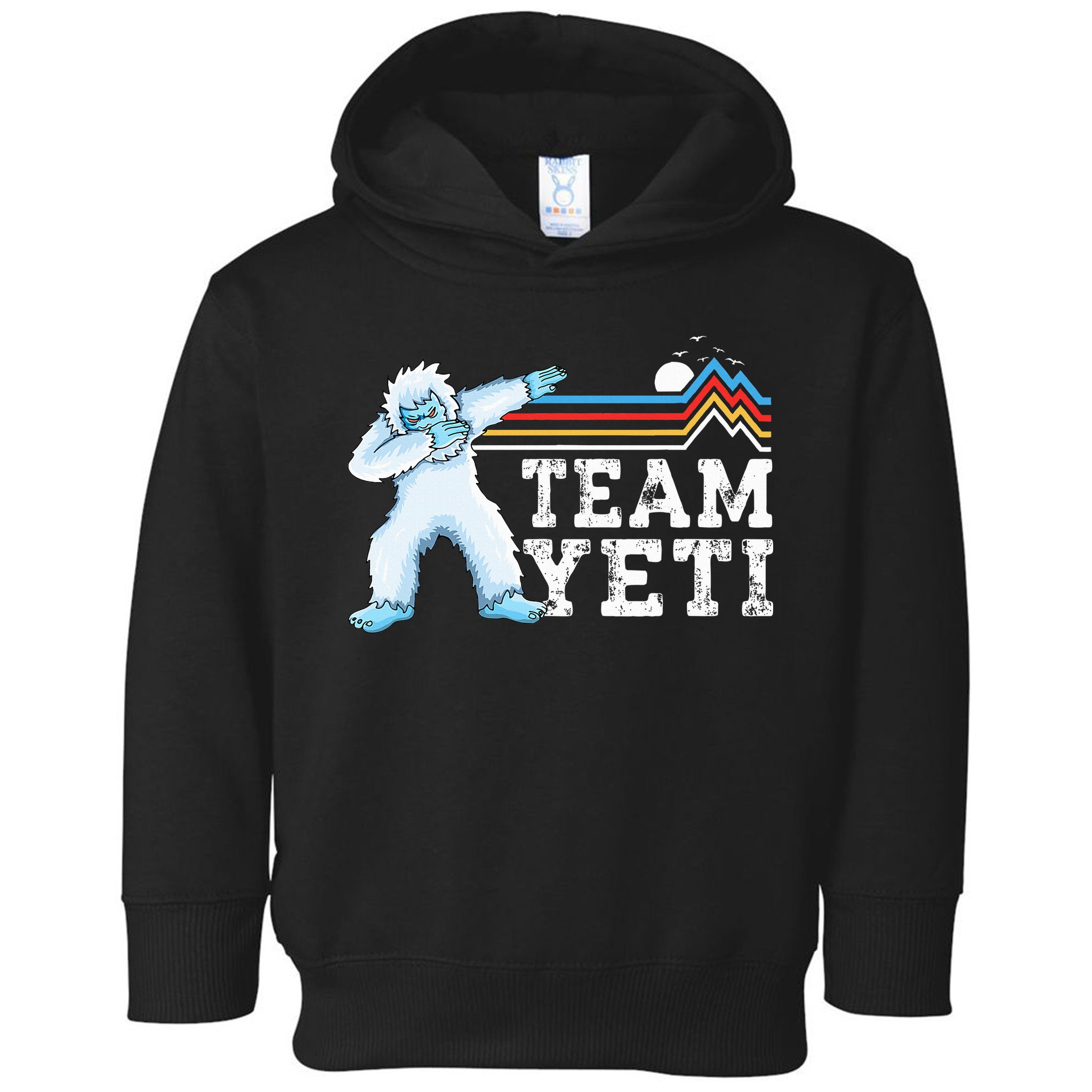 Dabbing Yeti Vintage Sunset Mountain Bigfoot Lover Team Yeti Toddler Hoodie