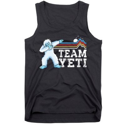 Dabbing Yeti Vintage Sunset Mountain Bigfoot Lover Team Yeti Tank Top