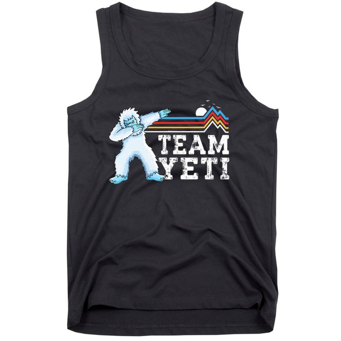 Dabbing Yeti Vintage Sunset Mountain Bigfoot Lover Team Yeti Tank Top