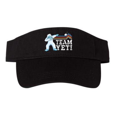 Dabbing Yeti Vintage Sunset Mountain Bigfoot Lover Team Yeti Valucap Bio-Washed Visor