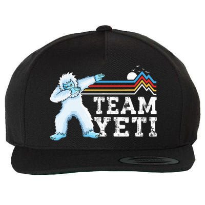 Dabbing Yeti Vintage Sunset Mountain Bigfoot Lover Team Yeti Wool Snapback Cap