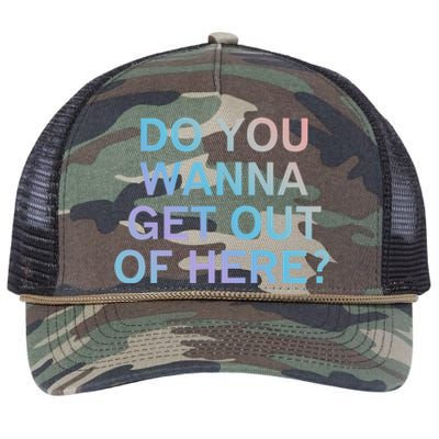 Do You Wanna Get Out Of Here Sarcastic Funny Joke Family Cute Gift Retro Rope Trucker Hat Cap