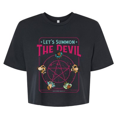 Do You Wanna Play A Game Witchcraft Halloween LetS Summon Bella+Canvas Jersey Crop Tee