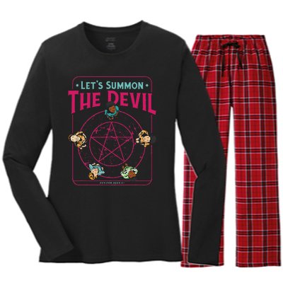 Do You Wanna Play A Game Witchcraft Halloween LetS Summon Women's Long Sleeve Flannel Pajama Set 