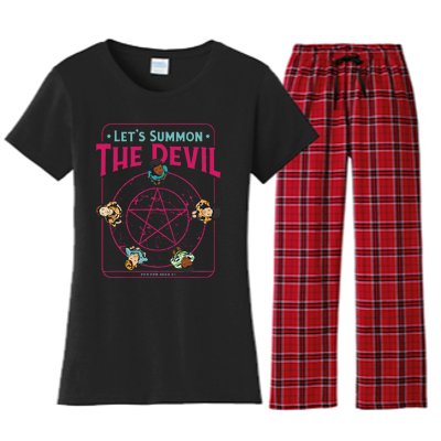 Do You Wanna Play A Game Witchcraft Halloween LetS Summon Women's Flannel Pajama Set