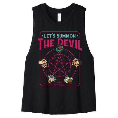 Do You Wanna Play A Game Witchcraft Halloween LetS Summon Women's Racerback Cropped Tank