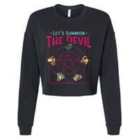 Do You Wanna Play A Game Witchcraft Halloween LetS Summon Cropped Pullover Crew