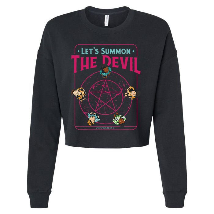 Do You Wanna Play A Game Witchcraft Halloween LetS Summon Cropped Pullover Crew