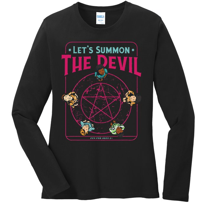 Do You Wanna Play A Game Witchcraft Halloween LetS Summon Ladies Long Sleeve Shirt