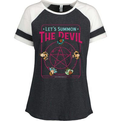 Do You Wanna Play A Game Witchcraft Halloween LetS Summon Enza Ladies Jersey Colorblock Tee