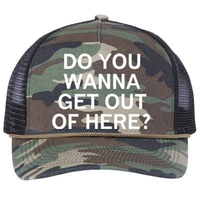 Do You Wanna Get Out Of Here Sarcastic Funny Joke Family Gift Retro Rope Trucker Hat Cap