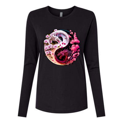 Dragon Yin Yang Chinese New Year 2024 Year Of The Dragon Womens Cotton Relaxed Long Sleeve T-Shirt