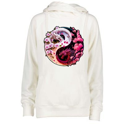 Dragon Yin Yang Chinese New Year 2024 Year Of The Dragon Womens Funnel Neck Pullover Hood