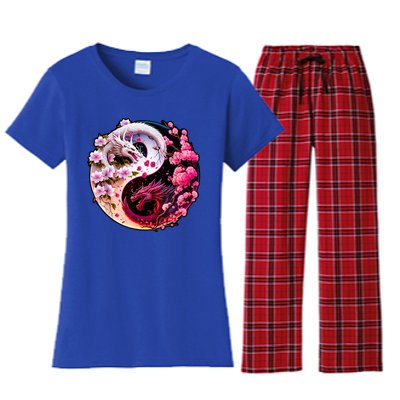 Dragon Yin Yang Chinese New Year 2024 Year Of The Dragon Women's Flannel Pajama Set