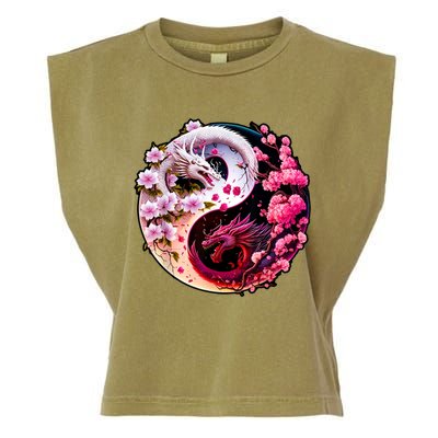 Dragon Yin Yang Chinese New Year 2024 Year Of The Dragon Garment-Dyed Women's Muscle Tee