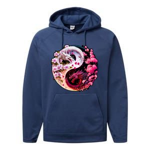 Dragon Yin Yang Chinese New Year 2024 Year Of The Dragon Performance Fleece Hoodie