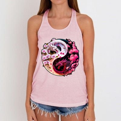 Dragon Yin Yang Chinese New Year 2024 Year Of The Dragon Women's Knotted Racerback Tank