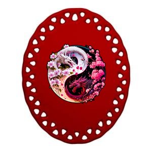 Dragon Yin Yang Chinese New Year 2024 Year Of The Dragon Ceramic Oval Ornament