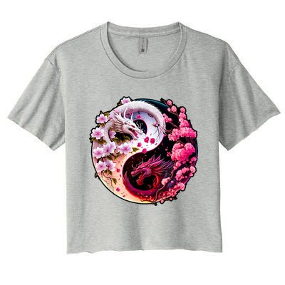 Dragon Yin Yang Chinese New Year 2024 Year Of The Dragon Women's Crop Top Tee