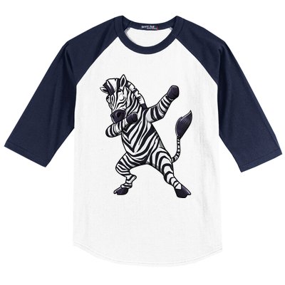 Dabbing Zebra African Zookeeper Animal Lover Baseball Sleeve Shirt