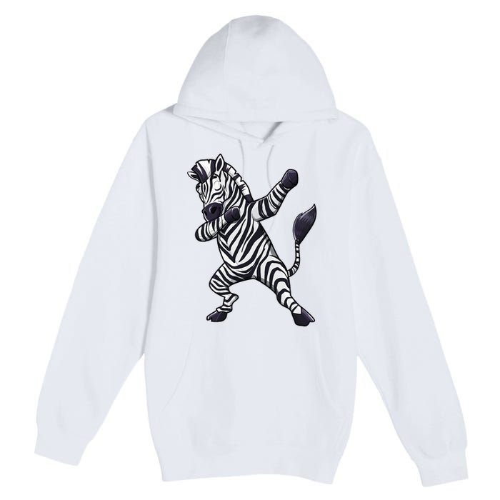 Dabbing Zebra African Zookeeper Animal Lover Premium Pullover Hoodie