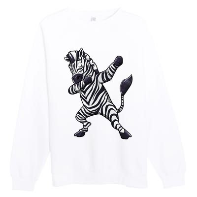 Dabbing Zebra African Zookeeper Animal Lover Premium Crewneck Sweatshirt