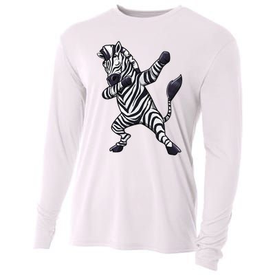 Dabbing Zebra African Zookeeper Animal Lover Cooling Performance Long Sleeve Crew