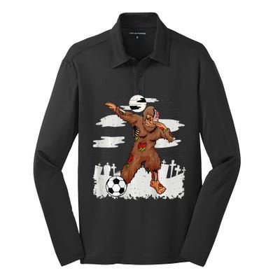 Dabbing Zombie Bigfoot Halloween Soccer Costume Football Gift Silk Touch Performance Long Sleeve Polo