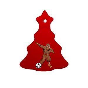 Dabbing Zombie Bigfoot Halloween Soccer Costume Football Ceramic Tree Ornament