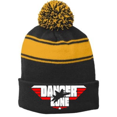 Danger Zone Stripe Pom Pom Beanie