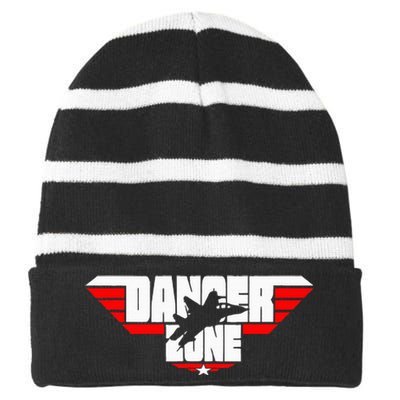 Danger Zone Striped Beanie with Solid Band