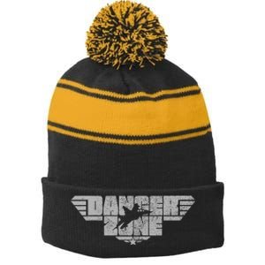 Danger Zone Stripe Pom Pom Beanie