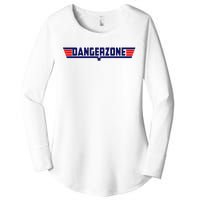 Danger Zone Funny Design For Men & Women Vintage Women's Perfect Tri Tunic Long Sleeve Shirt