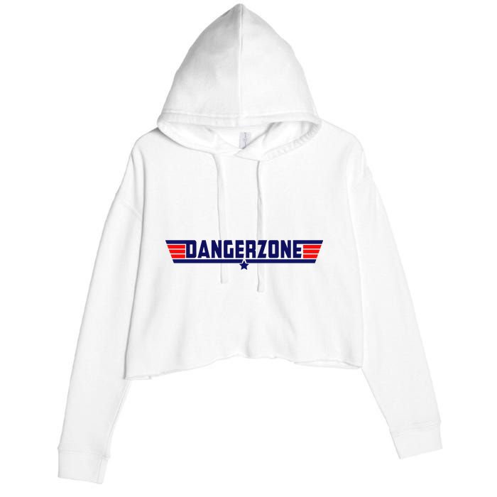 Danger Zone Funny Design For Men & Women Vintage Crop Fleece Hoodie