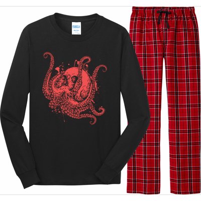 Deadly Zombie Octopus Skull Long Sleeve Pajama Set