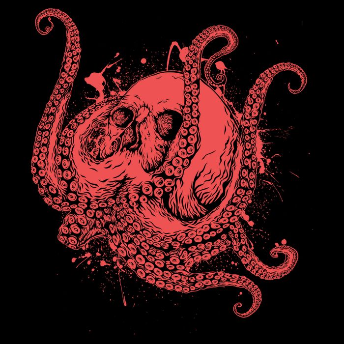 Deadly Zombie Octopus Skull Flatbill Hat
