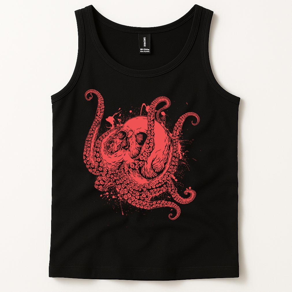 Deadly Zombie Octopus Skull Tank Top