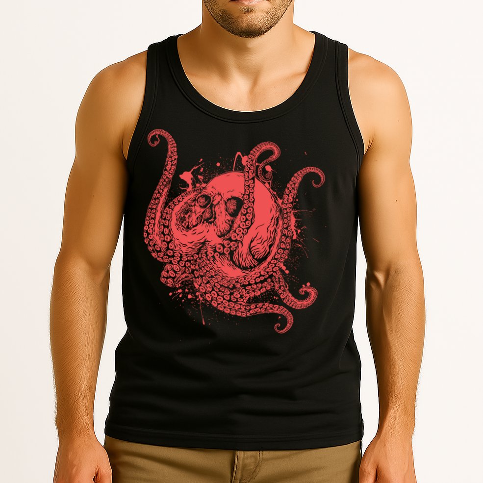 Deadly Zombie Octopus Skull Tank Top