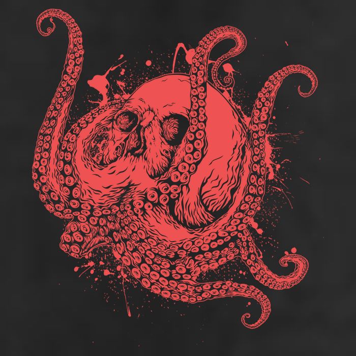 Deadly Zombie Octopus Skull Golf Towel