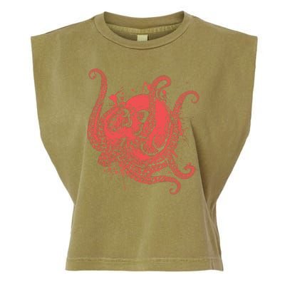 Deadly Zombie Octopus Skull Garment-Dyed Women's Muscle Tee