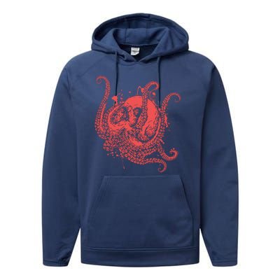 Deadly Zombie Octopus Skull Performance Fleece Hoodie