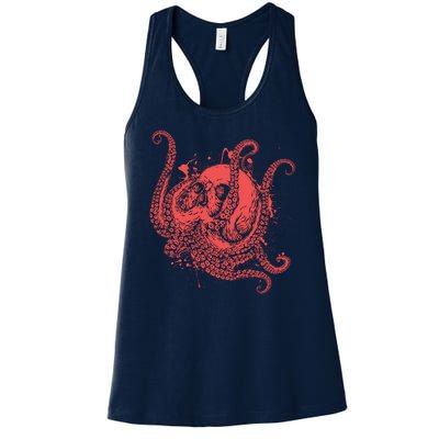 Deadly Zombie Octopus Skull Women's Racerback Tank