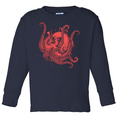 Deadly Zombie Octopus Skull Toddler Long Sleeve Shirt