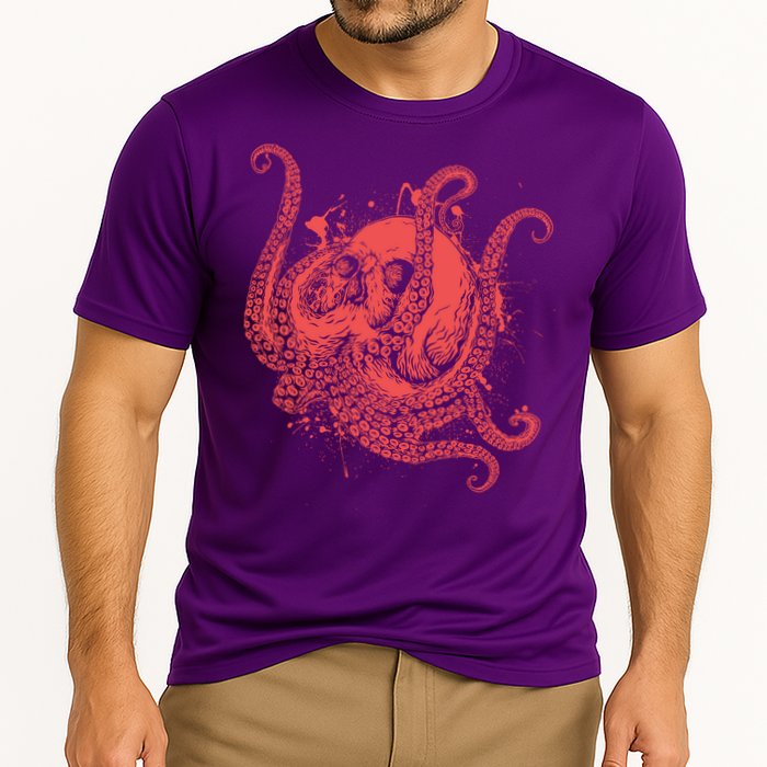 Deadly Zombie Octopus Skull Cooling Performance Crew T-Shirt