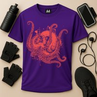 Deadly Zombie Octopus Skull Cooling Performance Crew T-Shirt
