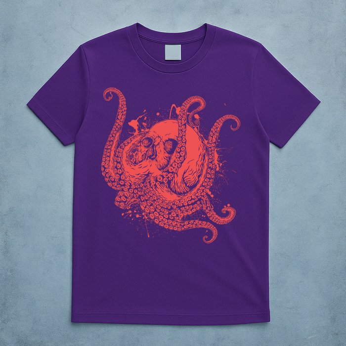 Deadly Zombie Octopus Skull T-Shirt